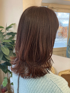 ミディアムウルフレイヤー似合わせカットダークオレンジ梅ヶ丘 - CHAINON掲載