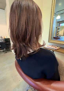 小顔似合わせカットピンクベージュ