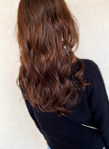 ロングレイヤーコテ巻き風パーマ