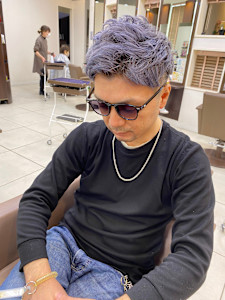 ダブルカラー　ブルーアッシュ