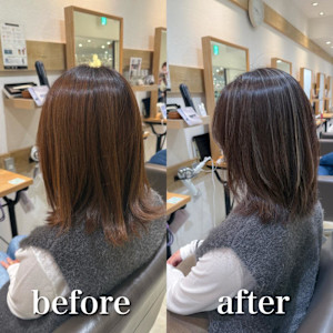 白髪ぼかしハイライトカラー30代40代50代ブルーグレージュ - Mira by KENJE掲載