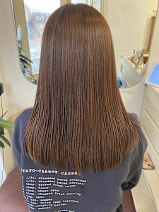 春カラーアプリコットオレンジブラウン重めロング世田谷梅ヶ丘 - CHAINON掲載