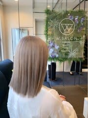 【W_SALON 河原町】ミルクティーベージュ/ぱっつん - W_SALON掲載