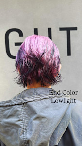 外国人風ピクシーショート/エンドカラー/ローライト