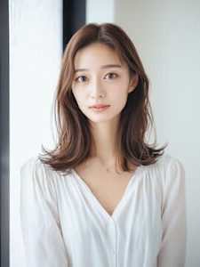 シアーベージュ×ツヤふわミディ［デジタルパーマ/薬院］ - PLUTO-alana hair&scalp salon掲載