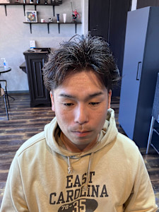 白髪染めフェザーパーマ