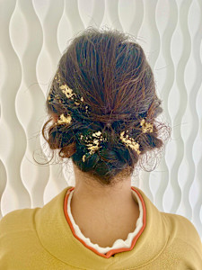 入学式　和装　編み込みヘアセット
