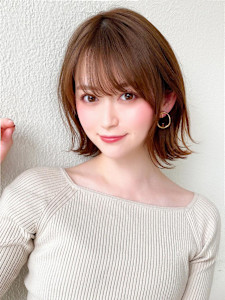 耳かけショートボブ似合わせカット30代40代チェリーブラウン - AFLOAT/L 錦糸町【アフロートエル】掲載