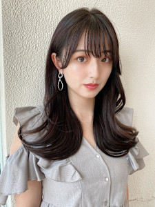 後れ毛が可愛い顔周りハイレイヤーロングチェリーブラウン - AFLOAT/L 錦糸町【アフロートエル】掲載