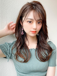 後れ毛が可愛い顔周りハイレイヤーロングチェリーブラウン  - AFLOAT/L 錦糸町【アフロートエル】掲載