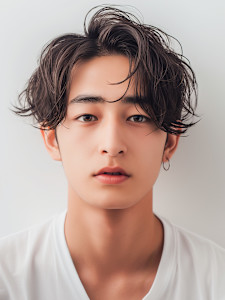 20代30代40代　センターパート黒髪ビジネス