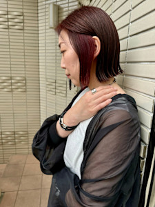 ピンクインナーカラー×切りっぱなしボブ - Les Saisons EX 大宮店掲載