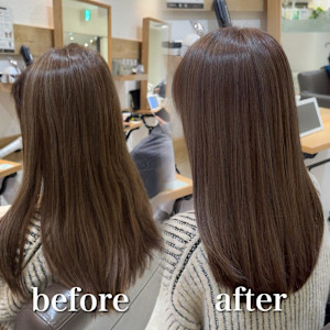 白髪ぼかし細めハイライト30代40代50代セミディ - Mira by KENJE掲載