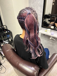 ピンク×パープル×特殊デザインカラー - GLADGE池袋/ダブルカラー/ブリーチ掲載