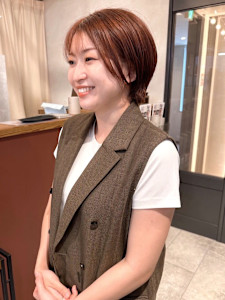 丸みショート 顔周りカット オレンジブラウン ショートカット - atelier.神戸三宮店【アトリエ】掲載