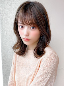 ミニウルフ前髪パーマ韓国くびれミディアムチェリーブラウン - AFLOAT/L 錦糸町【アフロートエル】掲載