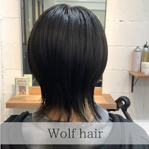 お客様スタイル 前下がりウルフ