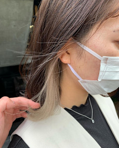 ホワイトベージュ×グレージュ　イヤリングカラー　 - ACT 仙台店掲載