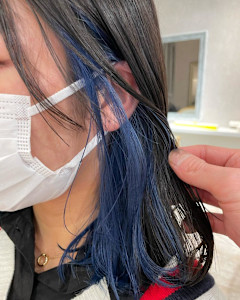 ネイビーブルー×インナーカラー/イヤリングカラー - ACT 十条店掲載