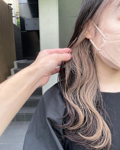 イヤリングカラー/ミルクティーベージュ/インナーカラー - ACT 仙川店掲載