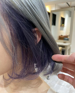 シルバー　ラベンダー　インナーカラー