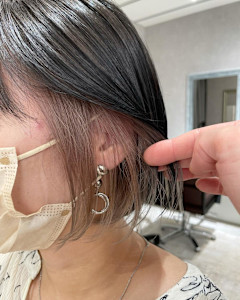 イヤリングカラー×ミルクティーベージュ　ボブ - ACT 仙川店掲載