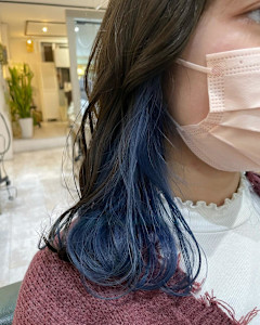 ブルー×インナーカラー　ネイビーブルー×イヤリングカラー - ACT 仙川店掲載