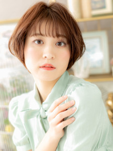 ひし形シルエットベージュピンク小顔丸みボブ　マロンベージュ - COVER HAIR bliss【カバーヘア ブリス】志木/志木南口駅前店掲載