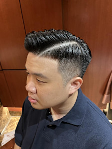 銀座　理容室　フェードカット　七三スタイル