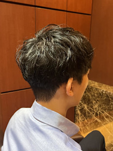 銀座　理容室　パーマ風癖っ毛さんのヘアセット