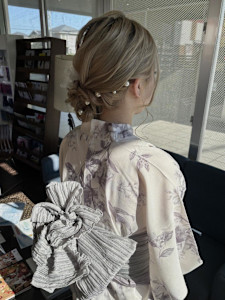 浴衣シニヨンアレンジ