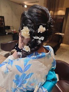 浴衣ヘア編み下ろしスタイル