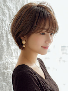 ショート ボブ 丸みショート ひし形ショート ベージュカラー - abilita 警固掲載