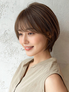 ショート ひし形ショート ベージュ 白髪染め 透明感カラー  - abilita 警固掲載