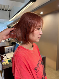 オレンジベージュ/夏カラー/ブリーチ/ボブスタイル【ミワチ】 - PiNo C-LOOP UNITED 横浜掲載