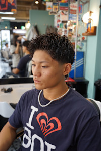 テーパーフェード×パーマスタイル