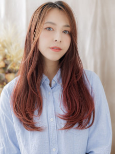 ツヤ感ワインレッドこなれエアストレート　エンドカラー - COVER HAIR & SPA bliss【カバーヘア アンド スパ ブリス】浦和/浦和西口店掲載