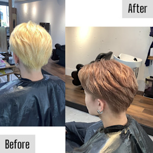 お客様スタイル 外人風カラー