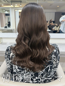 コテ巻き風パーマ/デジタルパーマ/レイヤーカット/韓国ヘア