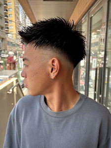 【大村指名】メンズカットスキンフェードスパイキーショート