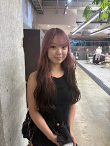 くすみピンク×brown