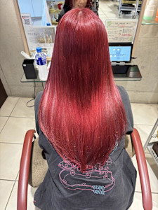 レッド/韓国カラー/ブリーチ/赤/20代