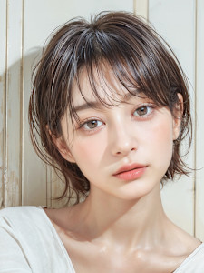 20代30代40代　ツヤ感耳かけショート＃32 - BANCA＋n掲載