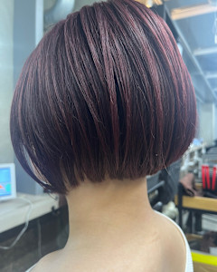 前下がりボブ/ピンク/透明感カラー/