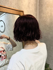 ♪パーマの方もぷつっとカット！ワインレッドカラー - en.掲載