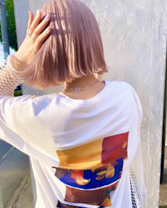 切りっぱなしボブ/ダブルカラー/ピンク - Rec.掲載