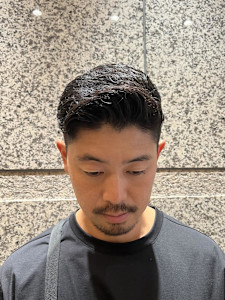 銀座　理容室　barber サイドパート　ツーブロック