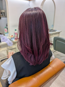 大人可愛い/ワインレッドカラー♪ - latte hair lemie掲載