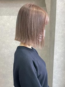 切りっぱなしボブ/ダブルカラー/ピンクミルクティー - Rec.掲載