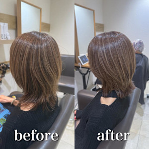 白髪ぼかしハイライトカラー30代40代50代ブルーグレージュ